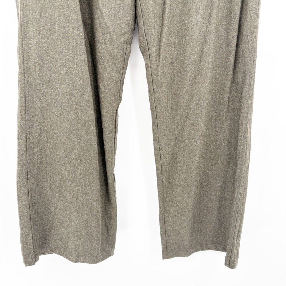 Denimist Womens Dark Olive Wool Blend Double Pleat Wide Leg Trouser Pants 30 - Picture 4 of 10
